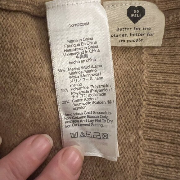 MADEWELL Polo Sweater Tunic Dress Tan Extra Large XL NB860 Neutral Minimalist - Picture 5 of 7